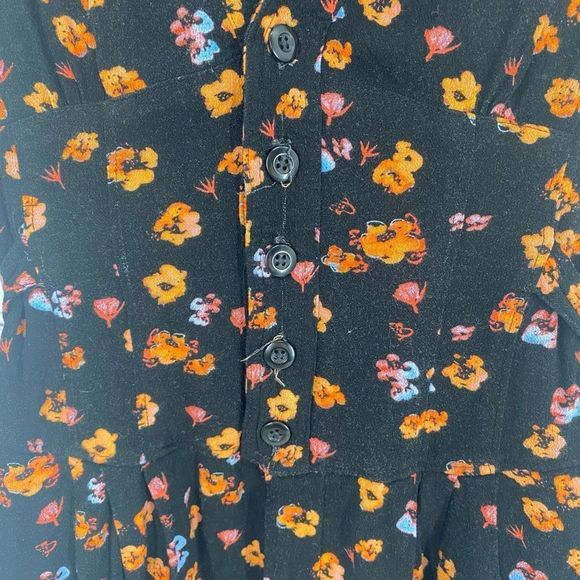 Free People L’Amour Printed Romper Black Long Sleeve Size 0 - Picture 5 of 9